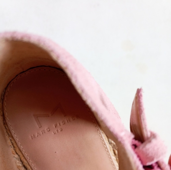 Marc Fisher suede pink wedge platform espadrille sandals - Picture 15 of 16